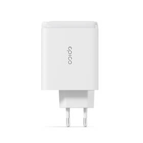 Nabíječka do sítě Epico 100W GaN USB-C / USB-C + kabel USB-C, 2m bílá barva
