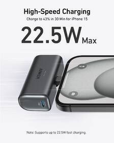 Powerbank Anker Nano, 5000 mAh, 22,5W, USB-C černá barva
