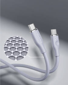 Kabel Voltme Powerlink Moss Series USB-C/USB-C, CTC 5A/100W 1,8m šedá barva
