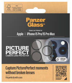 Tvrzené sklo PanzerGlass Camera Protector na Apple iPhone 15 Pro/15 Pro Max 
