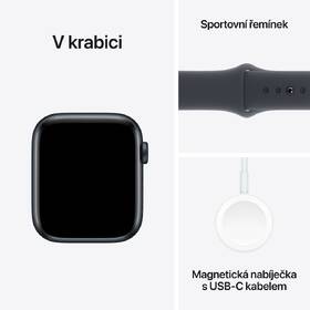 Chytré hodinky Apple GPS 44mm pouzdro z temně inkoustového hliníku - temně inkoustový sportovní řemínek - S/M 
