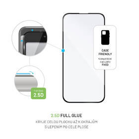 Tvrzené sklo FIXED Full-Cover pro Apple iPhone 16 Plus, lepení přes celý disple černá barva
