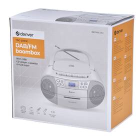 Radiomagnetofon s DAB+/CD Denver TDC-280 bílá barva
