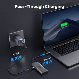 Dokovací stanice UGREEN USB-C/2×USB-C, 2×USB, 2×HDMI šedá barva
