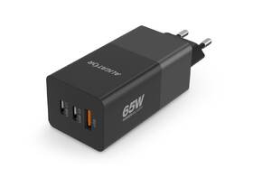 Nabíječka do sítě Aligator GaN, PD 65W, 2xUSB-C + USB černá barva
