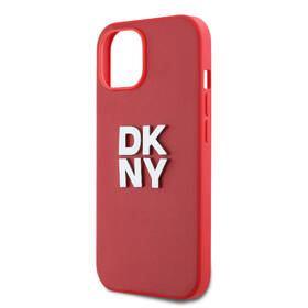 Kryt na mobil DKNY Leather Stack Strap Wrist na Apple iPhone 15 červená barva
