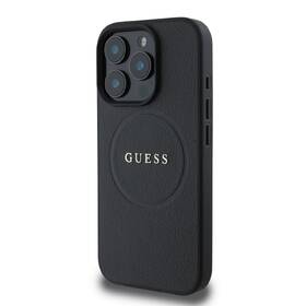 Kryt na mobil Guess Grained Classic Logo na Apple iPhone 16 Pro Max, MagSafe černá barva
