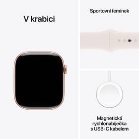 Chytré hodinky Apple GPS 46mm pouzdro z růžově zlatého hliníku - světle ruměný sportovní řemínek - M/L 
