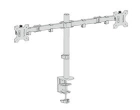 Držák Connect IT TwinArm Basic Alfa na 2 monitory 13" až 32", nosnost 2x8 kg černá barva
