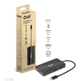 Dokovací stanice Club3D USB-C, Dual DisplayPort 4K, 7in1 černá barva
