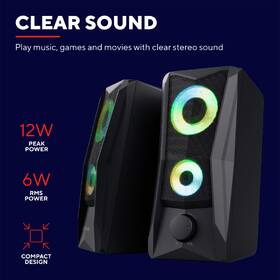 Reproduktory Trust GXT 606 Javv RGB-Illuminated 2.0 Speaker Set černá barva
