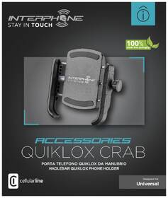 Držák na mobil Interphone Crab QUIKLOX černá barva
