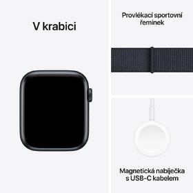 Chytré hodinky Apple GPS + Cellular 40mm pouzdro z temně inkoustového hliníku - Inkoustově fialový provlékací sportovní řemínek 
