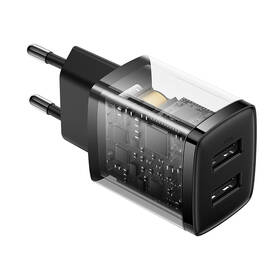 Nabíječka do sítě Baseus 2U 10,5W, 2x USB černá barva
