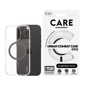 Kryt na mobil PanzerGlass CARE Urban Combat na Apple Iphone 16 Pro, MagSafe černá barva
