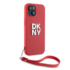 Kryt na mobil DKNY Leather Stack Strap Wrist na Apple iPhone 14 červená barva
