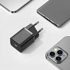 Nabíječka do sítě Baseus Super Si USB-C, 20 W, QC 3.0 černá barva
