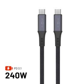 Kabel FIXED USB-C/USB-C, PD 3.1, 240W, 1,2 m šedá barva
