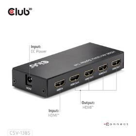 HDMI rozbočovač Club3D 4 porty HDMI, 4K120Hz černá barva
