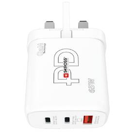 Cestovní adaptér SKROSS USB A+C 65W GaN UK, Power Delivery, typ G 
