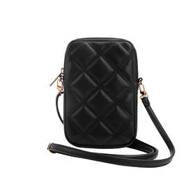 Pouzdro na mobil Guess PU Quilted 4G Metal Logo černá barva
