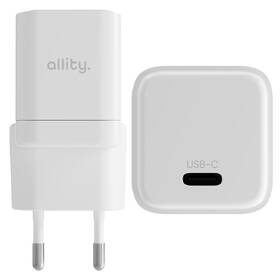 Nabíječka do sítě Allity GaN PD, 1x USB-C 20W bílá barva
