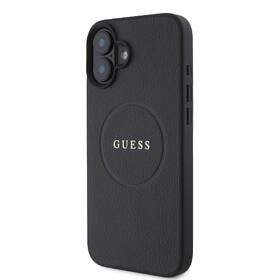 Kryt na mobil Guess PU Grained Classic Logo MagSafe na Apple iPhone 16 Plus černá barva
