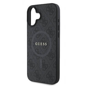 Kryt na mobil Guess PU Leather 4G Colored Ring MagSafe na Apple iPhone 16 Plus černá barva
