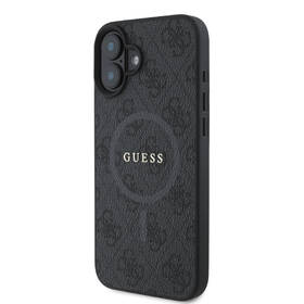 Kryt na mobil Guess PU Leather 4G Colored Ring MagSafe na Apple iPhone 16 Plus černá barva
