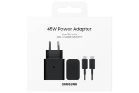 Nabíječka do sítě Samsung USB-C, s funkcí Fast Charge 45W +  kabel USB-C černá barva
