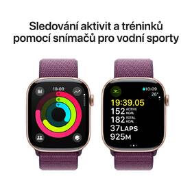 Chytré hodinky Apple GPS 42mm pouzdro z růžově zlatého hliníku - švestkový provlékací sportovní řemínek 
