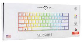 Klávesnice White Shark SHINOBI 2, US layout, Red Switch bílá barva
