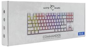 Klávesnice White Shark COMMANDOS, US layout, Blue Switch bílá barva
