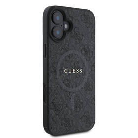 Kryt na mobil Guess PU Leather 4G Colored Ring MagSafe na Apple iPhone 16 Plus černá barva
