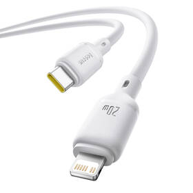 Kabel Baseus Silky USB-C/Lightning, 20W, 1m bílá barva
