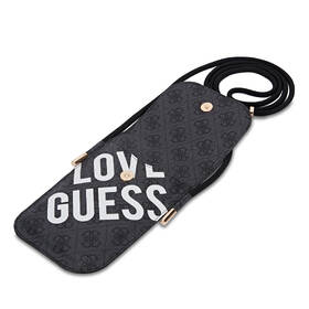 Taštička přes rameno Guess PU 4G Big Love Logo černá barva
