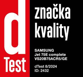 Tyčový vysavač Samsung JET 75E complete VS20B75ACR5/GE stříbrná barva
