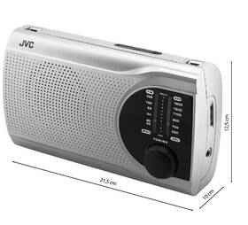 Radiopřijímač JVC RA-E321S stříbrná barva
