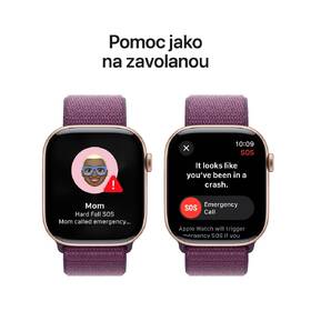 Chytré hodinky Apple GPS 42mm pouzdro z růžově zlatého hliníku - švestkový provlékací sportovní řemínek 
