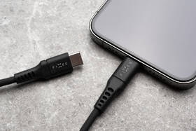 Kabel FIXED Liquid silicone USB-C/USB-C s podporou PD, 60W, 0,5m černá barva
