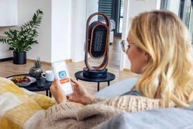 Teplovzdušný ventilátor Lauben Smart Fan&Heater 2in1 1800BB černá barva
