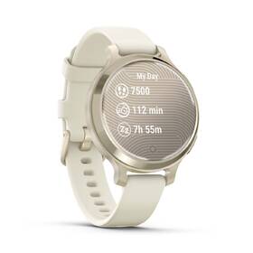 Chytré hodinky Garmin Lily 2 Active - Lunar Gold / Bone Silicone Band 
