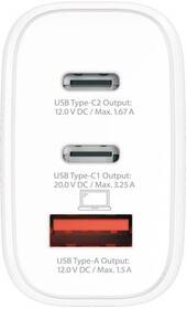 Cestovní adaptér SKROSS USB A+C 65W GaN UK, Power Delivery, typ G 
