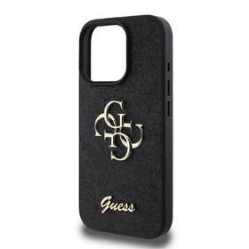 Kryt na mobil Guess Fixed Glitter 4G Metal Logo na Apple iPhone 16 Pro černá barva
