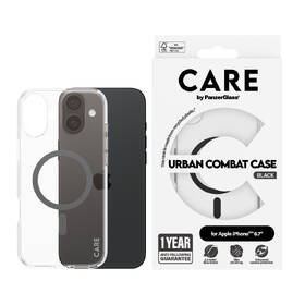 Kryt na mobil PanzerGlass CARE Urban Combat na Apple Iphone 16 Plus, MagSafe černá barva
