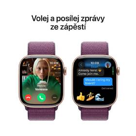 Chytré hodinky Apple GPS 42mm pouzdro z růžově zlatého hliníku - švestkový provlékací sportovní řemínek 
