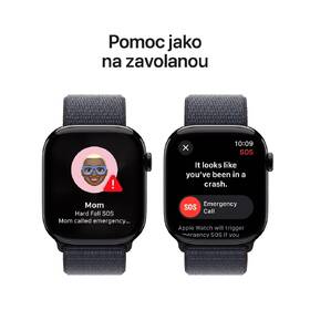 Chytré hodinky Apple GPS 46mm pouzdro z klavírně černého hliníku - inkoustově fialový provlékací sportovní řemínek 
