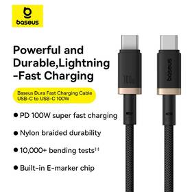 Kabel Baseus Dura USB-C/USB-C, 100W, 1m černá barva
