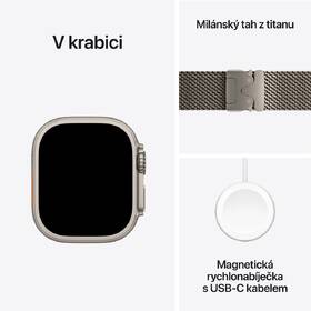 Chytré hodinky Apple GPS + Cellular 49mm pouzdro z přírodního titanu - milánský tah z přírodního titanu - M 
