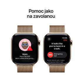 Chytré hodinky Apple GPS + Cellular 42mm pouzdro ze zlatého titanu - zlatý milánský tah 
